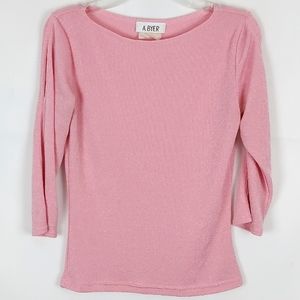 Vintage Y2K A. Byer Metallic Blouse Size M Top | VTG Preppy School Spring Party